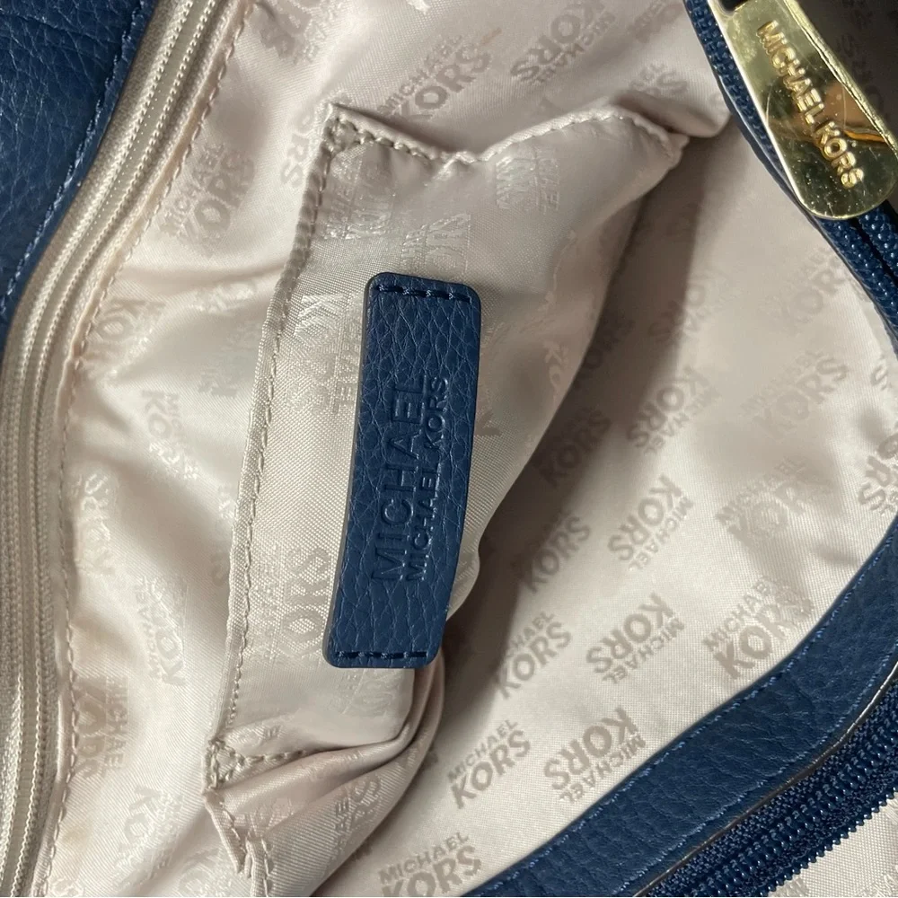 Michael Kors Navy Raven Mercer Tote with Gold Chain